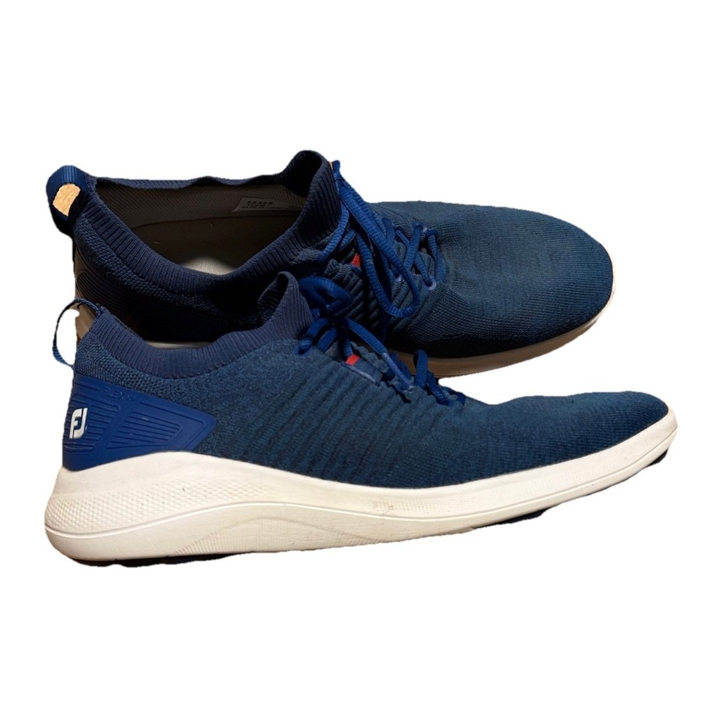 FootJoy Shoes Mens 11.5 M Flex XP Blue White Spikeless Knit‎ Golf FJ Sneakers